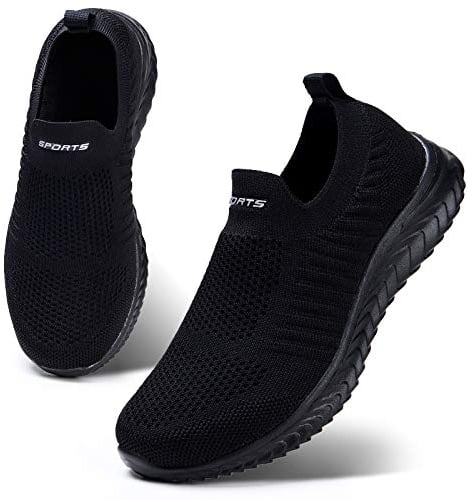 HKR Scarpe Ginnastica Donna Respirabile Running Sportive Camminare Corsa Sneakers Comode Scarpe Infermiereda Lavoro Nero 39 EU