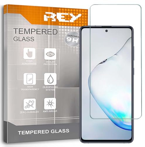 REY Verre Trempé pour Samsung Galaxy Note 10 Lite, Protecteur d'écran qualité supérieure