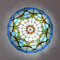 ACMHNC Tiffany Deckenleuchte Blau,Handgemacht Tiffany Lampe Unterputz Retro Deckenlampe Badezimmer Mit Glas Lampenschirm Schlafzimmer Wohnzimmer Küche Esszimmer Flur Vintage Deckenleuchten,E27,40CM