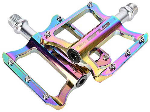 1 Paar Mountainbike Pedale Leichte Aluminium Legierung Lager Pedale Für BMX Straße MTB Fahrrad Cyling Zubehör,Rainbow