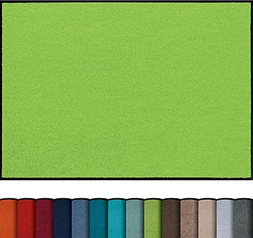 Erwin Müller Fußmatte Mainz, Schmutzfangmatte, Sauberlaufmatte Uni apfelgrün Größe 75x120 cm - rutschfest, pflegeleicht, für Fußbodenheizung geeignet (weitere Farben, Größen)