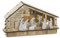 Presepe completo con casetta e luce in legno alt. cm.17,5 - lung. cm.30