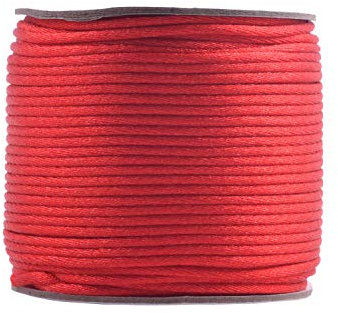KONMAY 1 rotolo 45 metri 2,0 mm rosso Rattail raso seta Trim filo perline filo per annodare cinese, kumihimo, perline, macramé, creazione di gioielli
