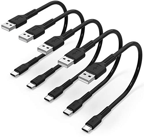 30cm Câble USB C Court, [Lot de 5] Câble USB A vers USB Type C 3A Charge Rapide Cable USB C Android Auto pour Samsung Galaxy A12/A32/A52/S10/S20/S21, Xiaomi Redmi 9T/Note 10, Huawei, Google Pixel