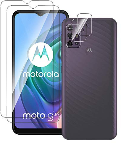 QULLOO für Panzerglas für Motorola Moto G10/G30, 2+2 Stück Screen Schutzfolie + Kameraschutz Folie, Ultra-HD Displayfolie, Anti-Kratz Schutzglas Displayschutz Glas, Einfach Installieren