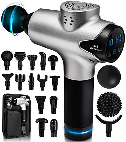 Massage Pistole Massage Gun 14+1 Massageköpfen 30 Geschwindigkeitsstufen - Massagepistole Massagegerät Perkussion Tiefengewebe Muskel Massagegerät Handmassagegeräte Sport-Muskelpistole Massagepistole