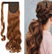 S-noilite Clip in Extensions Haarteil Zopf Pferdeschwanz Gewellt Haarverlängerung Real Natürlich Kunsthaare Wie Echthaar Wrap on Ponytail div. Farben 43cm - Leichtes Auburn