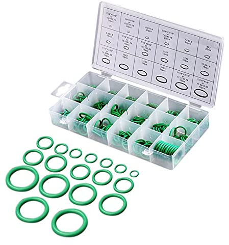 270PCS NBR O Rings Kit,18 Sizes Rubber O Ring Auto Repair O-Ring for Plumbing and Auto Repair, Garages, Workshops with Storage Box （Green）