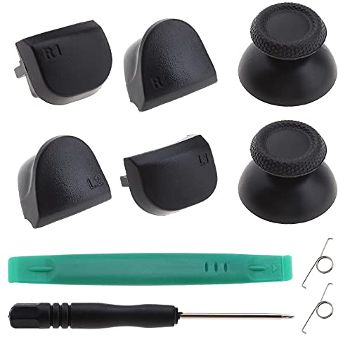 eMagTech 10-teiliges Dual-Sense-Controller-Ersatzset kompatibel mit PS5 V1 Knopf-Thumbsticks Federn Schraubendreher Hebel-Entfernungswerkzeug