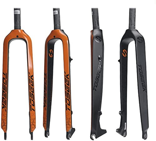 STRTG Fourche Rigide De Vélo Fourche Avant De Vélo Entièrement en Carbone 3K Frein À Disque Fourche Dure Fourche De Vélo VTT Accessoires De Vélo Droit 26/27,5/29 Pouces E,26inch