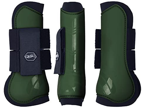 QHP Hartschalen-Gamaschen vorne innen Neopren Klettverschluss (Shetty, deep Forest)