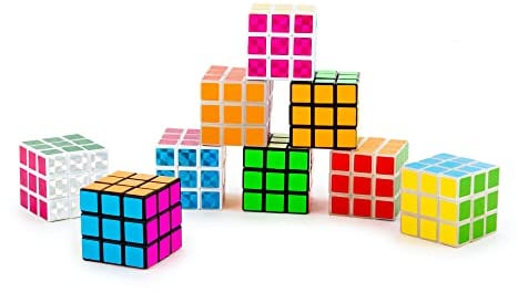 TRENDHAUS 406750 - Mini Zauberwürfel Set, 9 Stück, Magische Würfel, je 3 x 3 x 3 cm, Speedcube als Mitgebsel für Kindergeburtstag