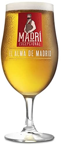 Madri Exceptional Beer Pint | 20oz Nucleated Chalice | Official Molson Coors Merchandise | Perfect for Home Bar or Mancave | 1 Glass