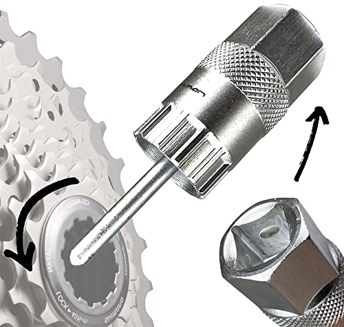 Fantic26 Fahrrad Kassettenabzieher MTB Ebike Road Ketten Verschlussring Centerlock Montage Werkzeug Nuss (Montage Nuss 5mm Führung Silber)