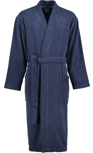 Cawö Home Bademäntel Herren Kimono Uni 828 blau - 17 XXL