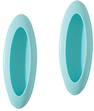Qrity 2 PCS ABS Plastic Cupboard Handles, Self-Adhesive Pull Handles for Wardrobe, Cabinet, Bookcase, Makeup Cabinet, Blue