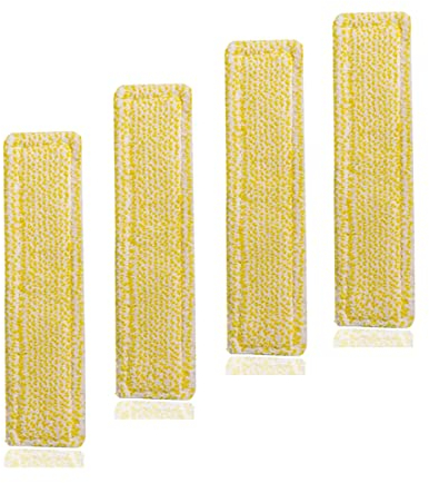 Eucteje 4 Stück Mikrofaser-Wischbezüge Ersatzmikrofaser Wischmopppad Gelb Indoor Zubehör Kompatibel mit Kärcher Fenstersauger WV 5 Premium WV 2 Premium WV 5 Plus WV 2 Plus 2.633-130.0 Ersatz