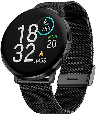 Hiseus Armband Kompatibel mit Polar Ignite/Ignite 2 / Ignite 3, Edelstahl Mesh Raster Metall Uhrenarmband Ersatarmband Kompatibel mit Pacer/Unite (Schwarz)