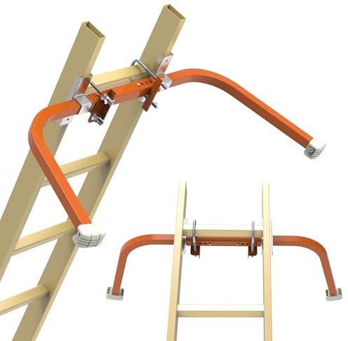 Ladder Stabilizer,Wing Span/Wall Extension Ladder Standoff Arms,Extension Ladder Accessory for Roof Gutter,Heavy Duty Extension Ladder Stabilizer for Roof Ladders Gutter (Orange)
