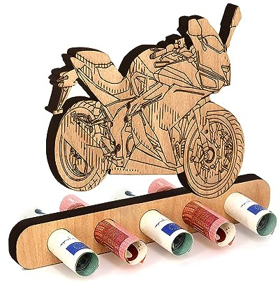 Giftota - Originelle Geburtstag Holz-Geschenk für Motorradfahrer & Enthusiasten - Rennmaschine Geldgeschenk