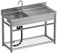 Lavello indipendente in acciaio inox, lavello per ristorante commerciale, grande lavello a vasca singola, lavello per esterni, lavello industriale per ristorante, bar, hotel, garage, lavanderia
