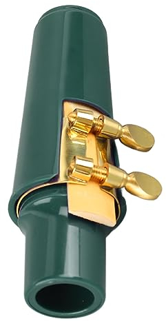 Boquilla de Saxofón Alto, Cubierta de Plástico de Caña de Corcho de Sonido Kit de Boquilla de Saxofón Alto Diseño de Soporte de Ligadura de Metal para Jugar (Verde)