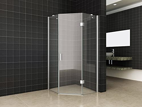 Saqu Jogay Duschkabine fünfeckig 100x100x200cm Nanoglas/Chrom