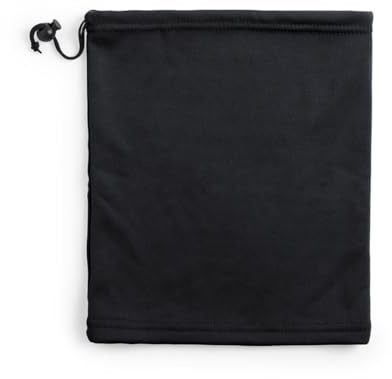BLUECHOLON Schlauchtuch für den Hals oder Kopf aus Polyester/Spandex und Korallen-Fleece, 280 g/m², Unisex Multifunktionstuch mit Kordelzugverschluss, Schwarz , One size