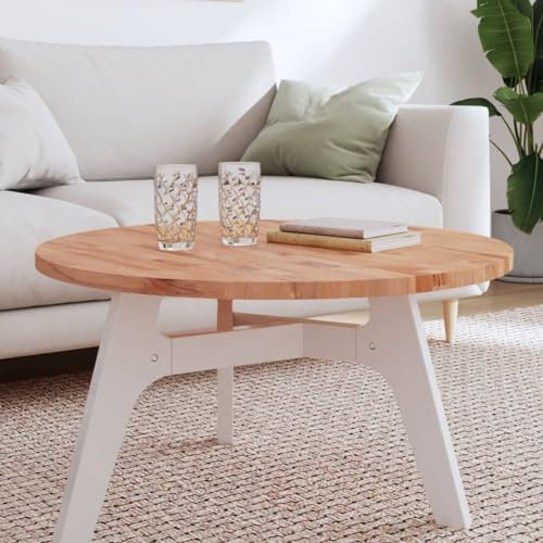 AUVYI Tablero Redondo de Madera Maciza ø80x2,5 cm Marrón Computer Desk Dining Table Escritorios Estilo Industrial Mesas de Teléfono Mueble para Cocinas Escritorio Pequeño