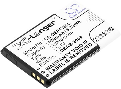 TECHTEK Battery 900mAh compatible with [Doro] 1378, 1380, 1382, 1385, DFB-0350 replaces DBAB-800A