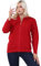 STAR FASHION Women's Cable Knit Zip Through Jumper Long Sleeve Cardigan Ladies Collared Neck Knitwear Zipper Cardigan 2 Pockets Pullover Red 16-18