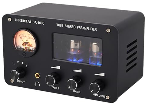 Jemora SA-1000 Preamplificatore valvolare audiofilo Amplificatore valvolare elettrico HiFi audio 4 ingressi 2 uscite Interfacce audio Amplificatore di commutazione audio senza perdita Chip 5532 integr