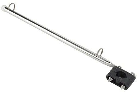 Holigie Boat Flag Pole Kit, Pontoon Boat Flag Pole Kit Marine Grade Stainless Steel Adjustable Rail Type, Boat Flag Mount for Yachts Sailboats Speedboats