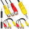 Xiatiaosann 3.5MM to 3 RCA Converter Cable, 3.5mm TRRS Male to 3RCA Female Plug AV Video Component Cord Replacement for TCL TV, with 3.5mm CTIA to OMTP Adapter (2 Pack, 23CM/9in)
