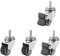 WANGSHAOWEI MöBelrollen 1 Kleine Lenkrollen, Profil-Lenkrollen mit Bremsen - 4er-Set, Keine Bodenspuren, leise Lenkrollen - Mini-Räder for Einkaufswagen Rollen FüR MöBel(M6x15mm Type 3)