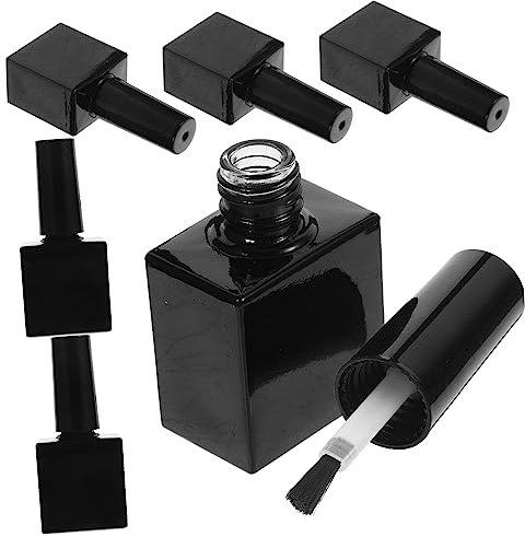 AUTSUPPL 6pcs Small Nail Polish Bottles Glass Nail Polish Bottles Brush Refillable for Gel