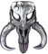 30,5 cm großer Mythosaurier-Totenkopf aus Kunstharz, Wanddekoration, Statue für Zuhause, Kunst, hängende Sammlerstücke mit romantischen Hörnern