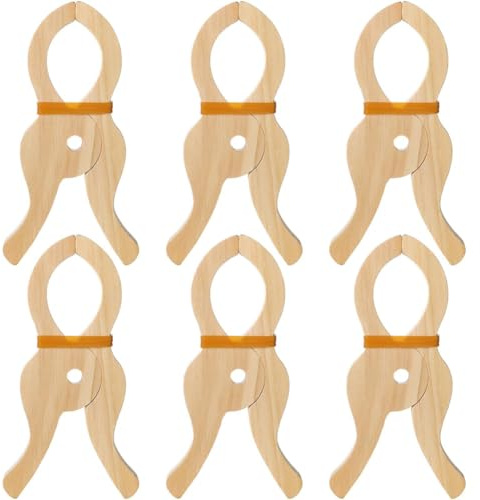 6 Pinzas de Madera Hechas a Mano, Pinzas Gigantes para Juguetes, Pinzas de Madera para Cortinas, armarios, Balcones, Pinzas de Madera Creativas