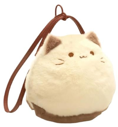Generisch Plush Cat Messenger Bag, Cute Cat Bag For Women, Women’s Plush Messenger Bag, Versatile Plush Animal Messenger Bag, Cat Shoulder Bag, Animal Messenger Purse, Plush Animal Purse For Women