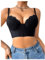 GORGLITTER Women's Push Up Underwire Lace Front Fastening Bras Longline High Support Bras Black 36B