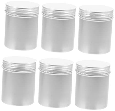Didiseaon 6pièces Pot Aluminium Rechargeable Boîte à Crème Ronde Pot à Cosmétiques pour Maison et Voyages pour Épices et Fournitures
