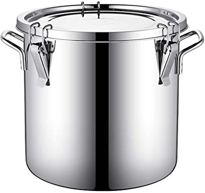 BYWXW Suppentopf aus Edelstahl mit Deckel,Suppentopf, großes Fassungsvermögen,Saleneimer, Dampfsuppe,für Zuhause, Küche, Ei, Vanille, Medizinprodukt(Size:12L)