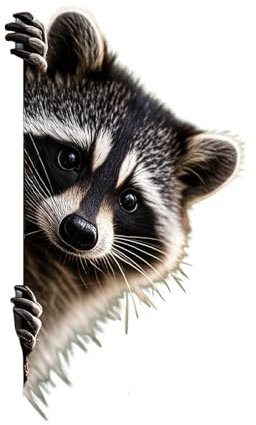 Leniutor 1 Stück Waschbär Auto-Fensteraufkleber, wasserdicht, Vinyl, niedlicher Tieraufkleber für Auto, Peeking Auto Aufkleber für Autofenster, Stoßstange, Auto, SUV, Laptop, Wand (rechts)