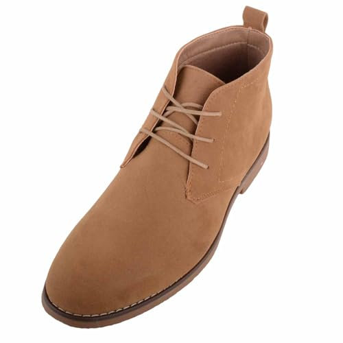 ABSOLUTE FOOTWEAR Botas Chelsea para hombre, estilo casual, con cordones, ante sintético, arena, 42 EU
