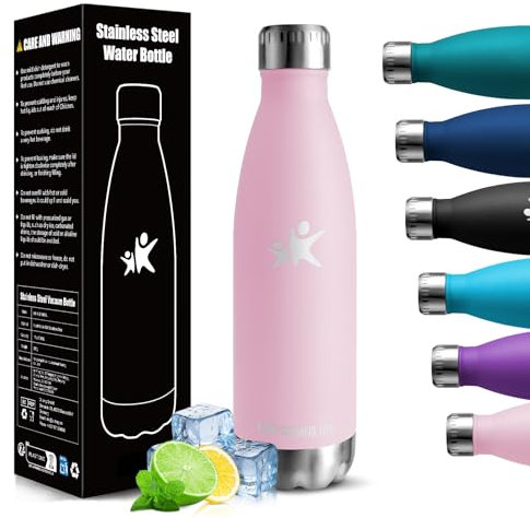 HoneyHolly Trinkflasche Edelstahl, Thermosflasche 500ML, BPA-frei Auslaufsichere Vakuum Isolierte, Thermoskanne, Doppelwandige Wasserflasche für Fahrrad, Reisen, Sport, Yoga, Camping, Fahrrad