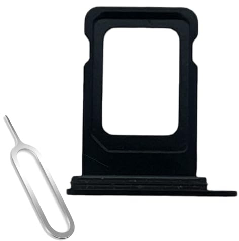 S&L ENTERPRISE SIM Card Tray Slot Holder Replacement Compatible with iPhone 13 – 6.1 – 2021 Including Waterproof Rubber Seal Ring and Sim Card Tray Open Eject Pin – Black