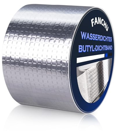 Fanchu Butyl-Klebebänder, Silber Aluminiumfolie Wasserdichtes Klebeband, Starkes Selbstklebendes DichtungsbäNder, Reperaturband Klebeband, für Dachleckage, Oberflächenriss, Rohrbruch (5 Metre, 10 CM)