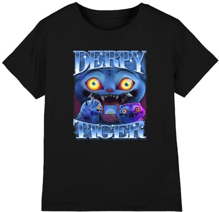 Kpop Demon Hunters Unisex Kids K-pop Demon Hunters - Derpy Tiger Bootleg Kids T Shirt T-Shirt (Pack of 1)