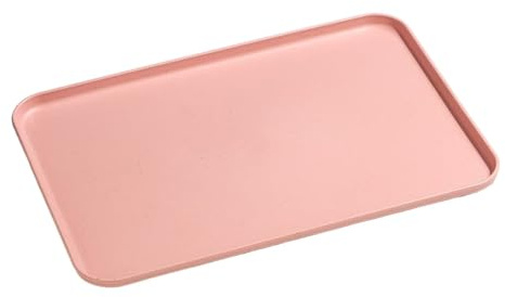 Plastik Tablett 1 PC Einfarbig Rechteckige Kunststoff Tablett Teller Rotwein Getränke Kaffee Haushaltswaren Küche Bar Zubehör(Pink,S)