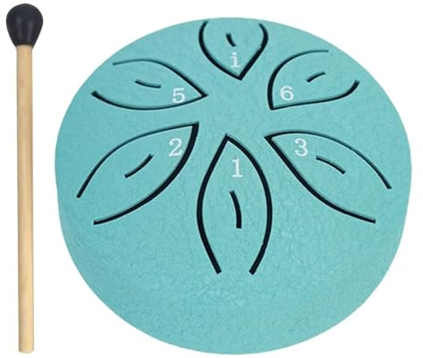 Handpan Drum Regentrommel 3 Zoll 6 Töne Stahlzungentrommel Mini Handpan Musiktrommel Ätherische Trommel Yoga Meditationstrommel Schlaginstrumente(Light Blue)